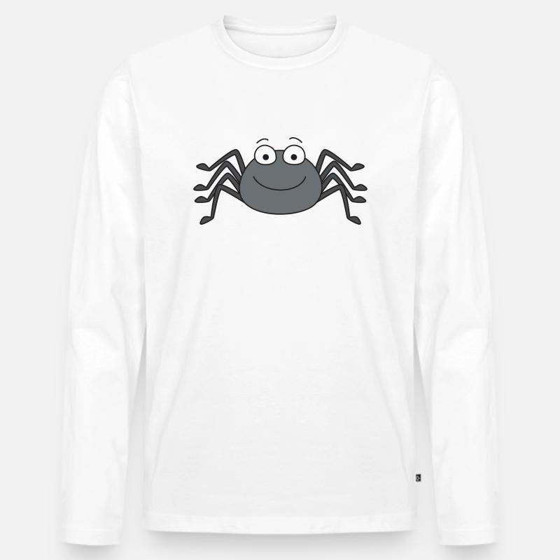 Spinne - Männer Premium Bio Langarmshirt - Weiß