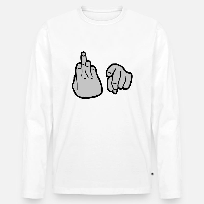 Fuck You - Männer Premium Bio Langarmshirt - Weiß