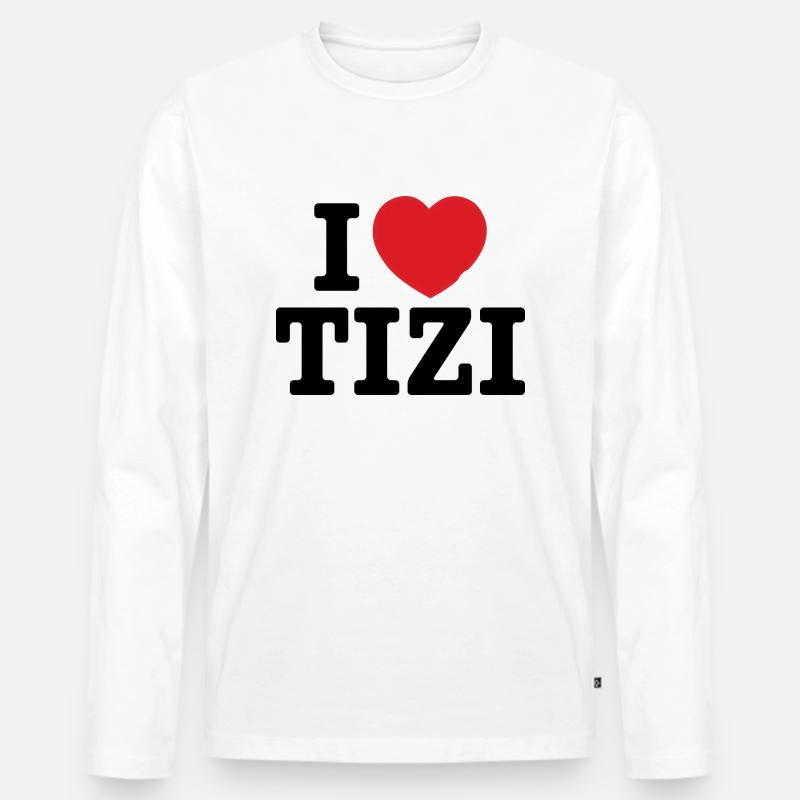 Ich liebe Tizi - Männer Premium Bio Langarmshirt - Weiß