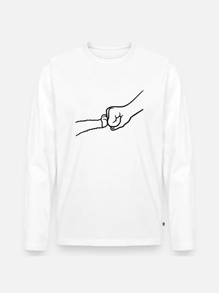 Fist Pump Cat Brofist - Men's Premium Organic Long Sleeve Shirt - white