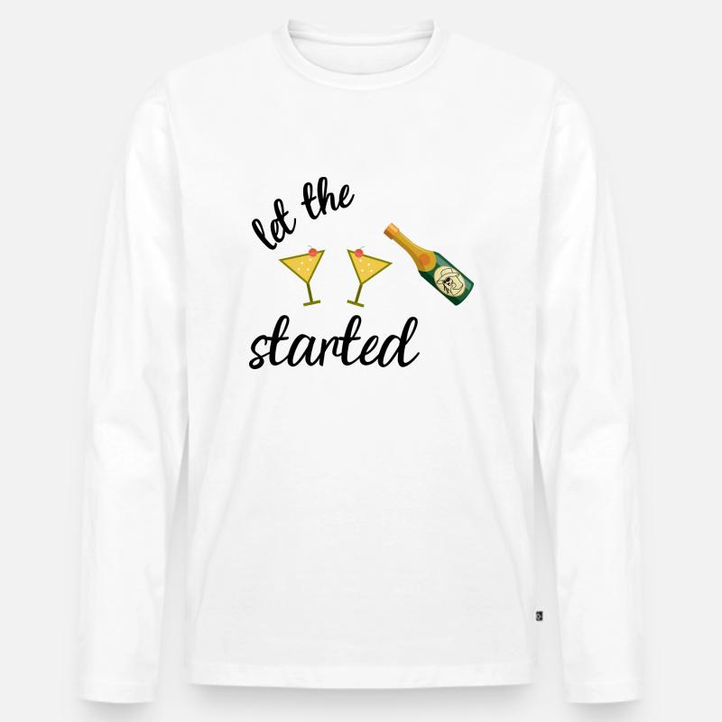 Party started - Männer Premium Bio Langarmshirt - Weiß