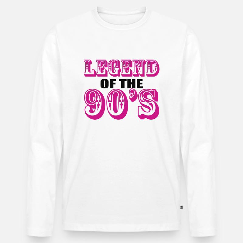 1990iger Sprüche 90s Geschenksidee - Männer Premium Bio Langarmshirt - Weiß