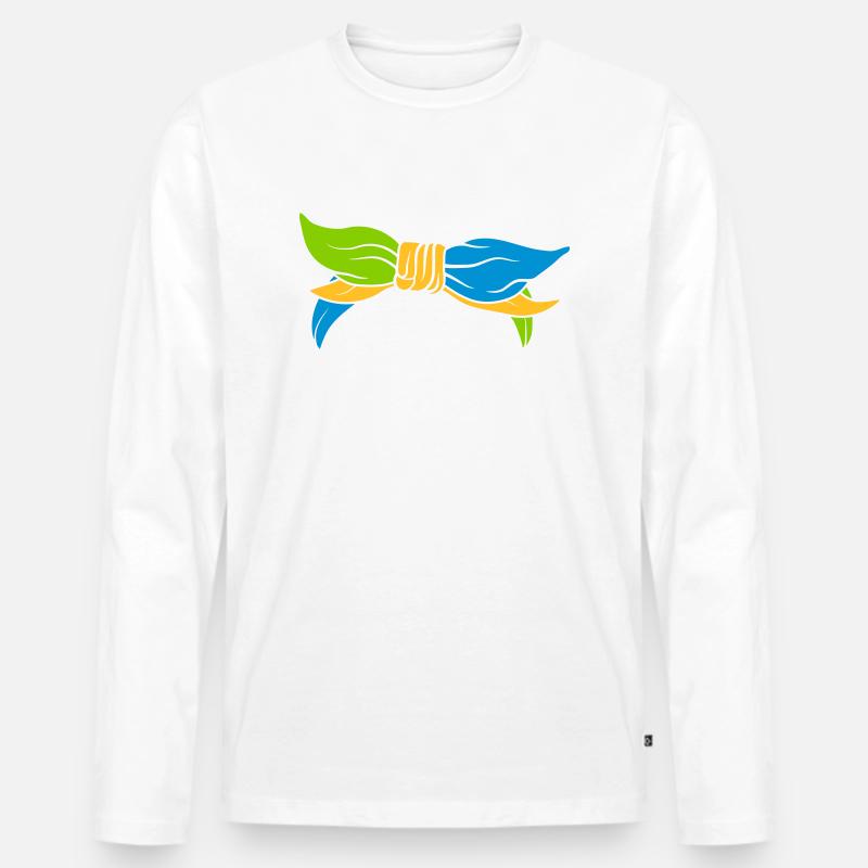 Bunte weibliche Kopfbedeckung Kopftuch - Männer Premium Bio Langarmshirt - Weiß