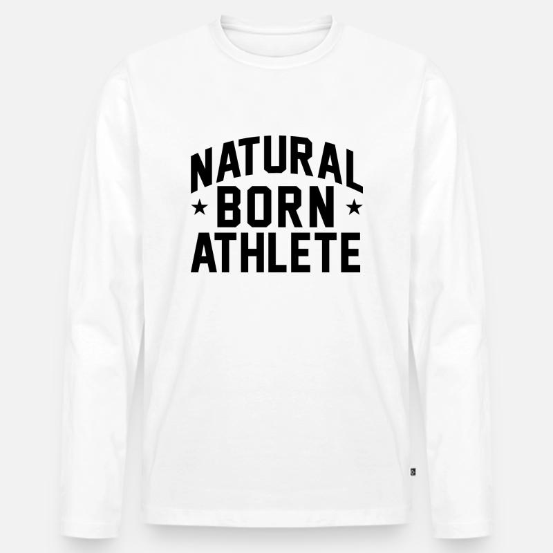 Natural Born Athlete - Männer Premium Bio Langarmshirt - Weiß