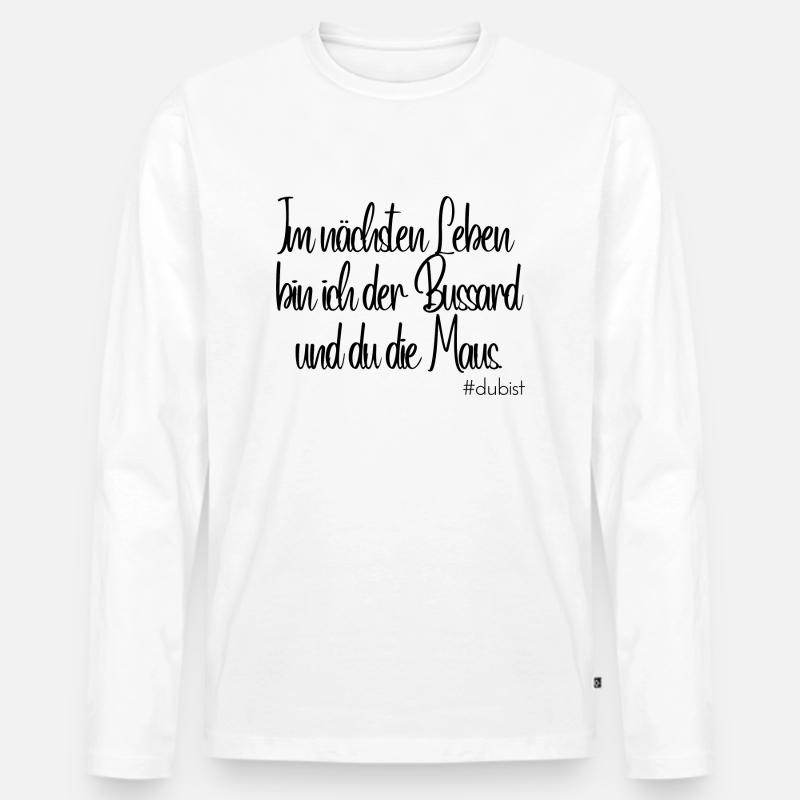 Ich bin der Bussard - Männer Premium Bio Langarmshirt - Weiß