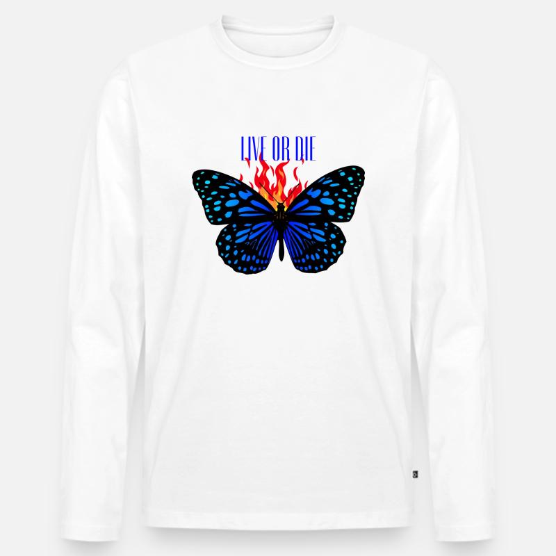 LIVE OR DIE - Männer Premium Bio Langarmshirt - Weiß