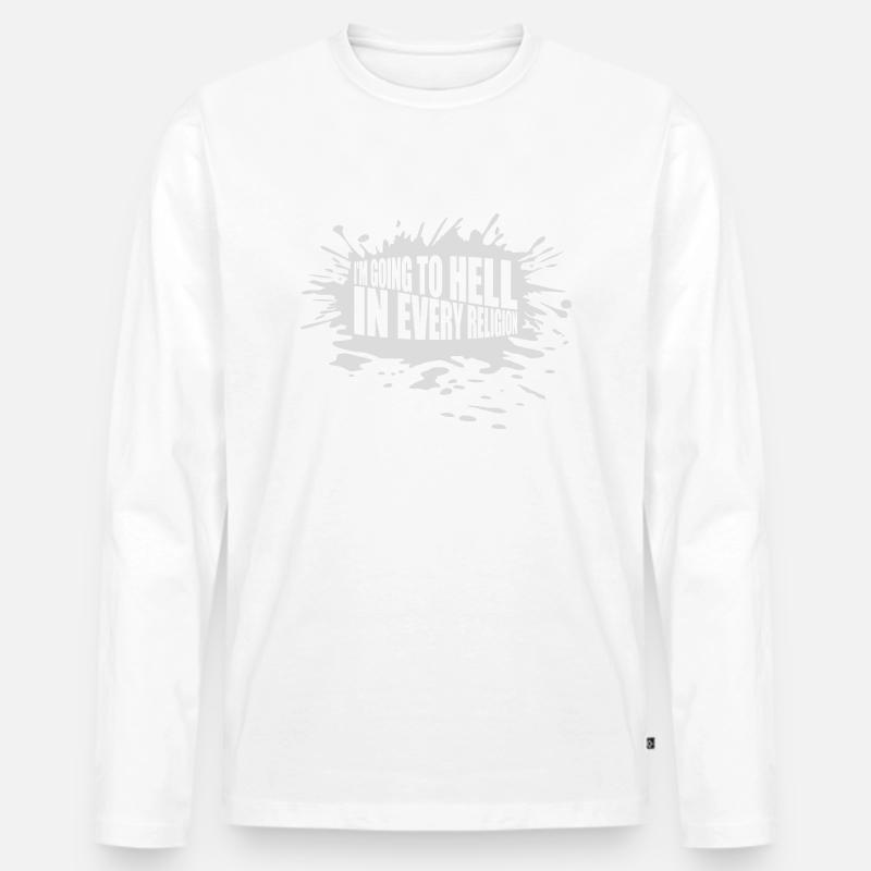 im going to hell - Männer Premium Bio Langarmshirt - Weiß
