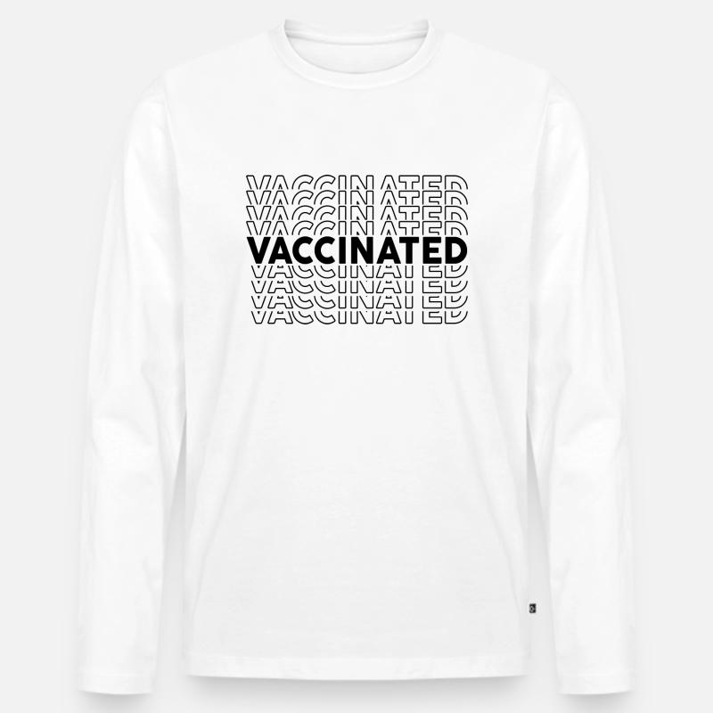 #Vaccinated - Männer Premium Bio Langarmshirt - Weiß