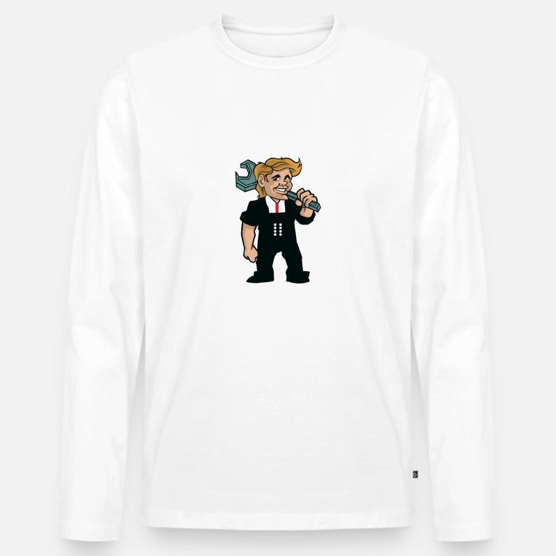 Wandergesellen Wandersmann Wandergeselle - Männer Premium Bio Langarmshirt - Weiß