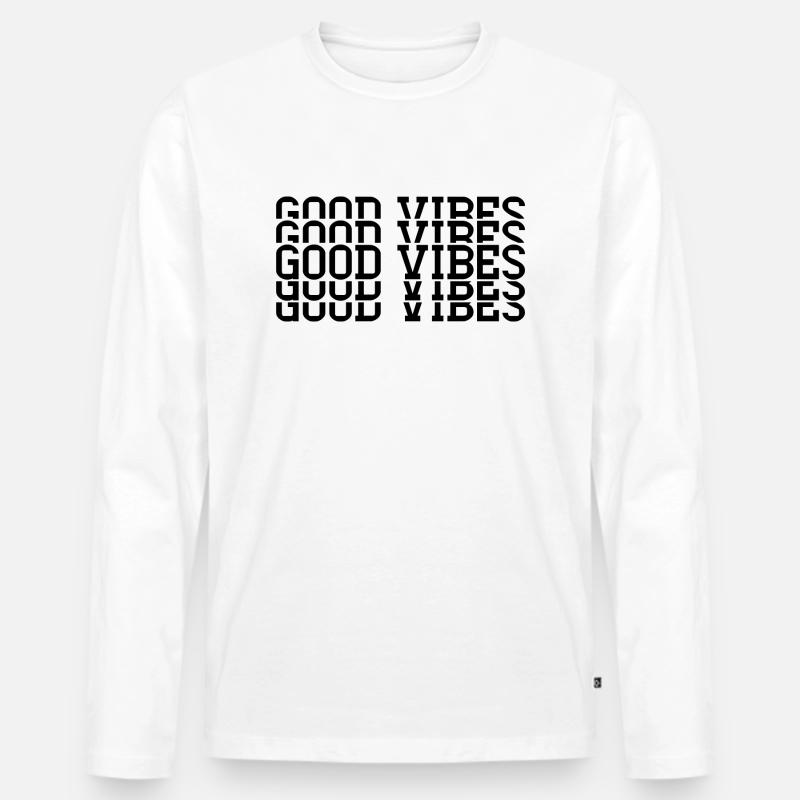 Gute Stimmung - Männer Premium Bio Langarmshirt - Weiß