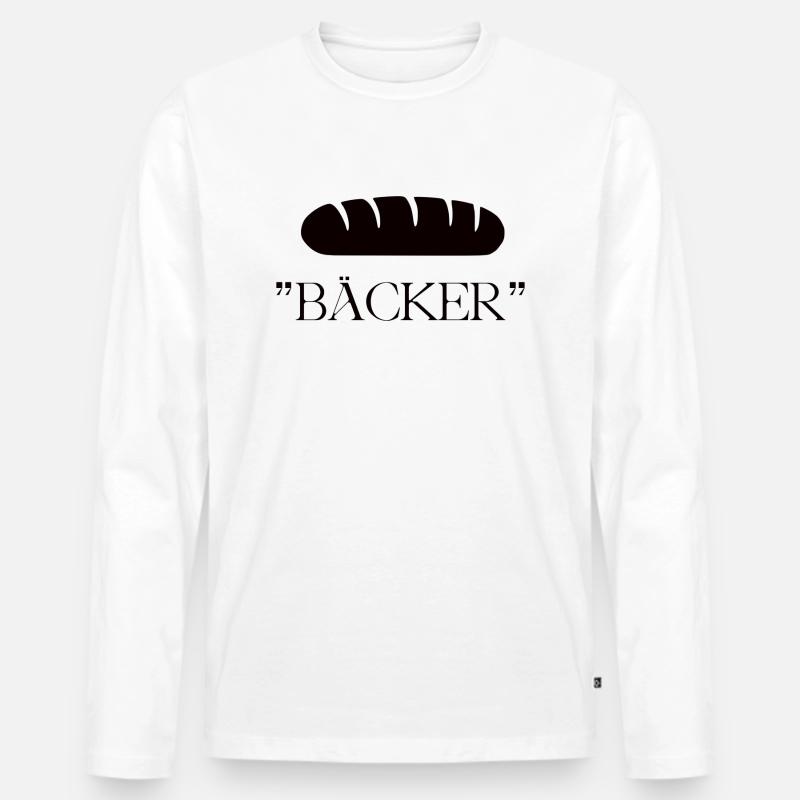 BASIC BÄCKER - Männer Premium Bio Langarmshirt - Weiß