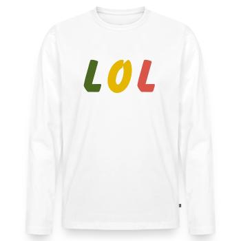LOL - Little old Lady - Men's Premium Organic Long Sleeve Shirt - white - Front - Nico (187cm)
