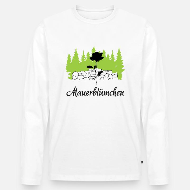 Mauerblmüchen die Schüchternheit - Männer Premium Bio Langarmshirt - Weiß