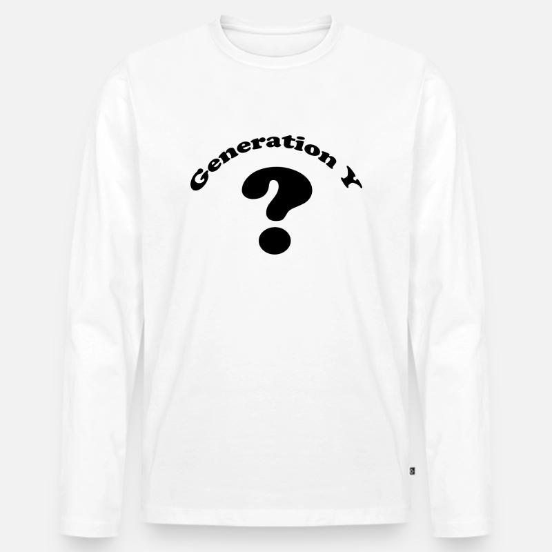 Generation Y Fragezeichen - Männer Premium Bio Langarmshirt - Weiß