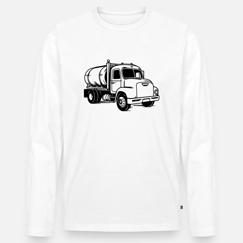 alter LKW - Männer Premium Bio Langarmshirt - Weiß