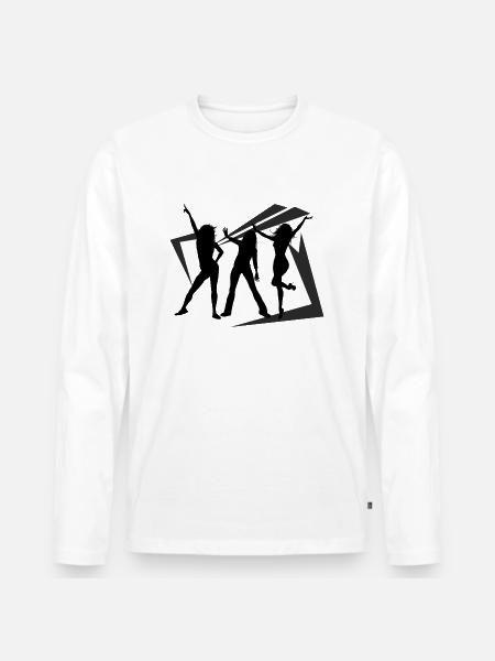 Dancing Dance Music - Männer Premium Bio Langarmshirt - Weiß