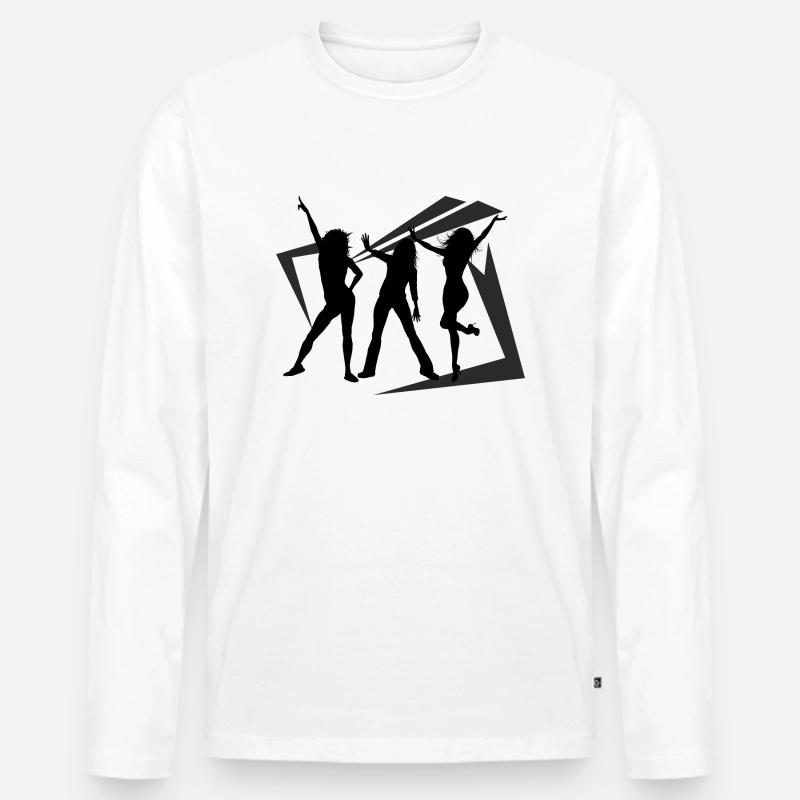 Dancing Dance Music - Männer Premium Bio Langarmshirt - Weiß