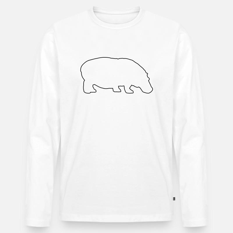 nilpferd - Männer Premium Bio Langarmshirt - Weiß