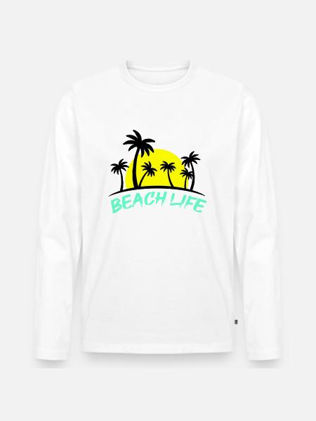 beach life - Men's Premium Organic Long Sleeve Shirt - white