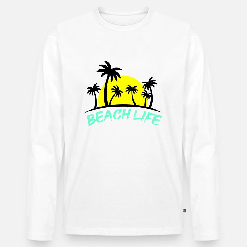 beach life - Männer Premium Bio Langarmshirt - Weiß
