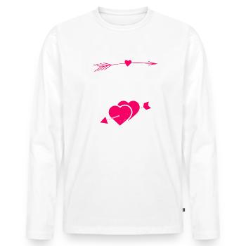 Liebe - Männer Premium Bio Langarmshirt - Weiß - Vorne - Nico (187cm)