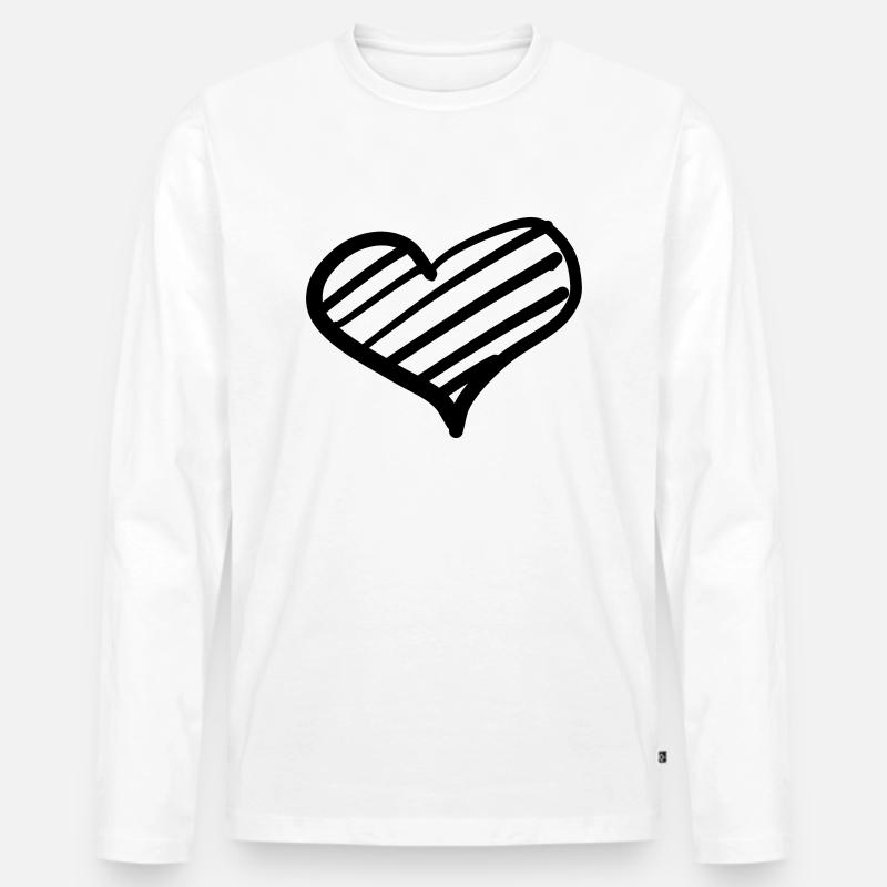 Hearts 1 - Männer Premium Bio Langarmshirt - Weiß