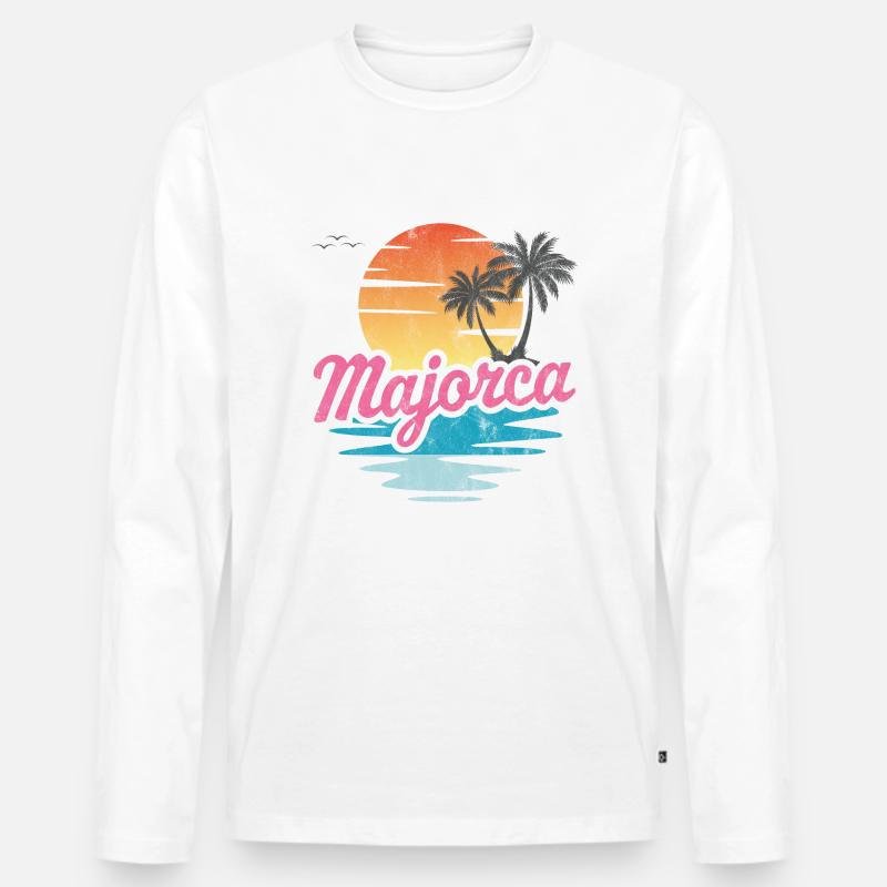 Mallorca - Männer Premium Bio Langarmshirt - Weiß