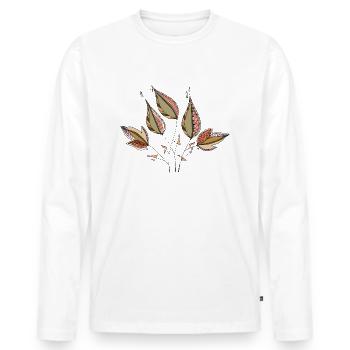 Lista - Camiseta ecológica prémium de manga larga para hombre - blanco - delante - Nico (187cm)