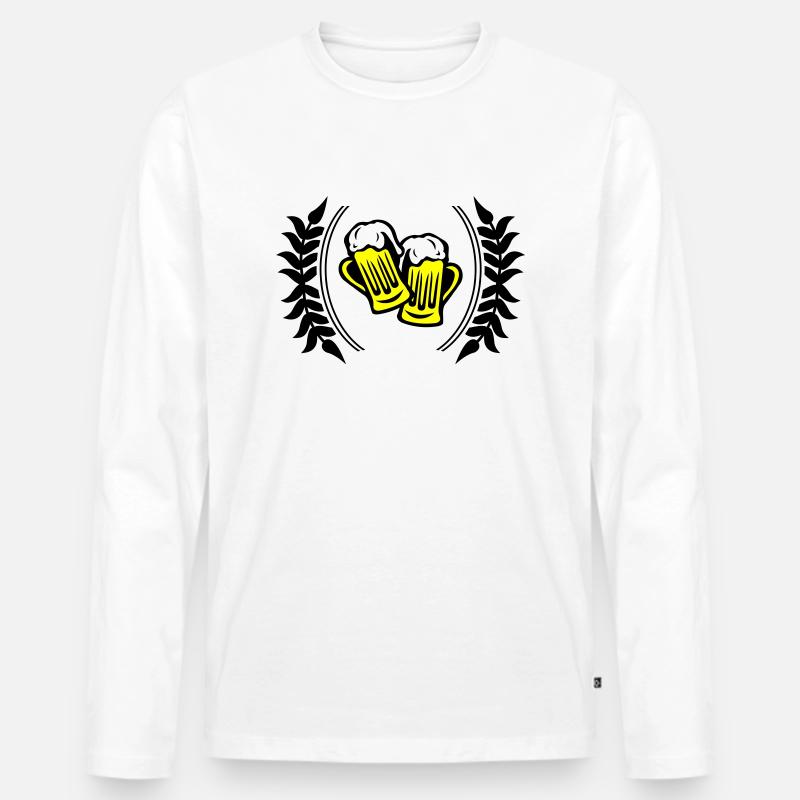 bier symbol - Männer Premium Bio Langarmshirt - Weiß