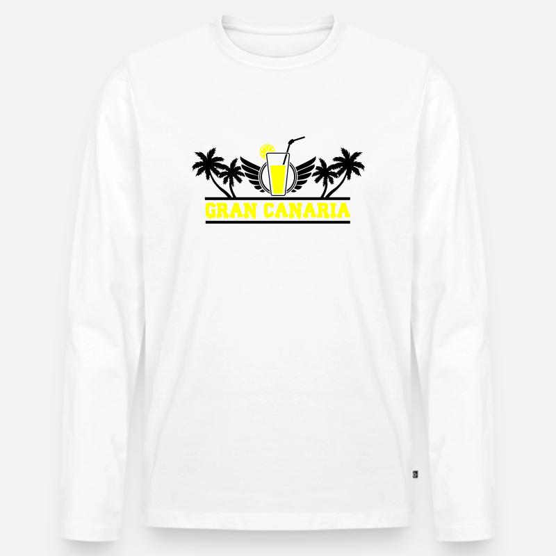 Gran Canaria - Männer Premium Bio Langarmshirt - Weiß