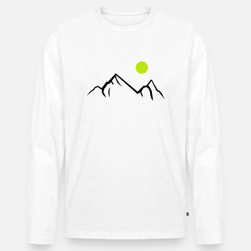 berge 01 - Männer Premium Bio Langarmshirt - Weiß