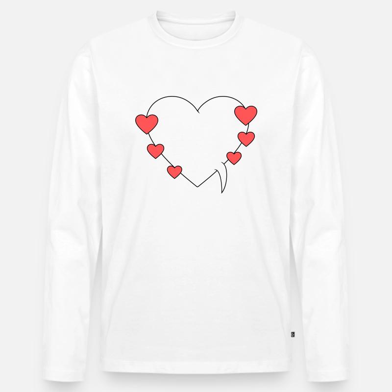 Sprechblase mit Herzen - Männer Premium Bio Langarmshirt - Weiß