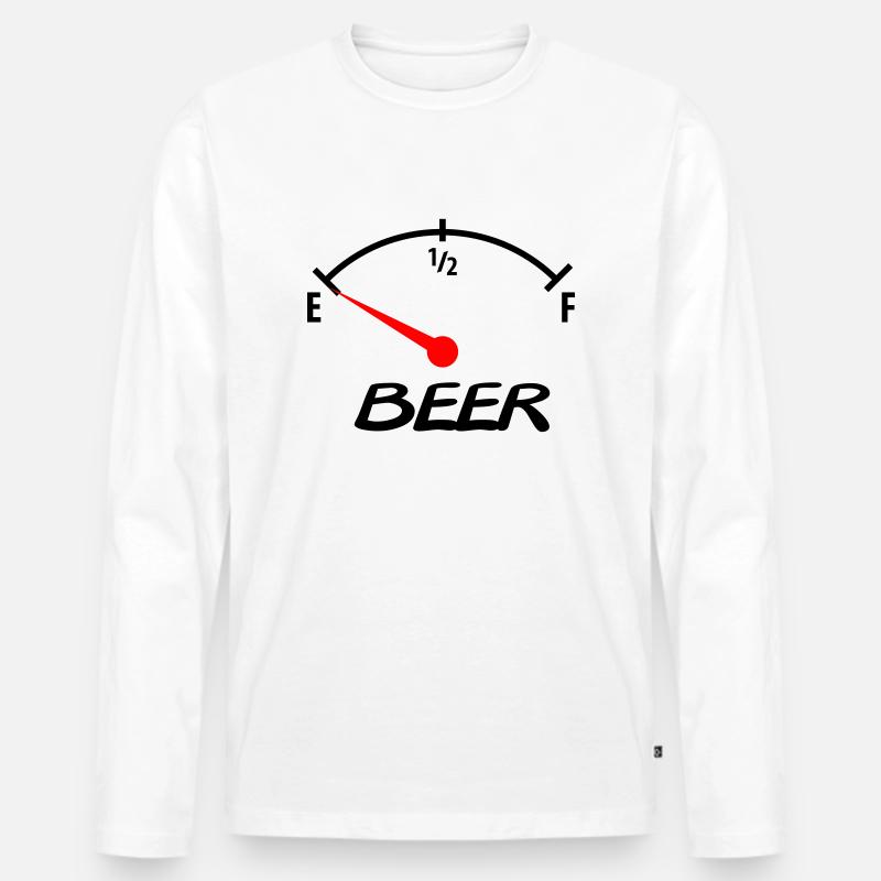 beer - Männer Premium Bio Langarmshirt - Weiß