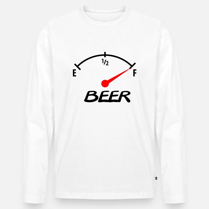 beer - Männer Premium Bio Langarmshirt - Weiß