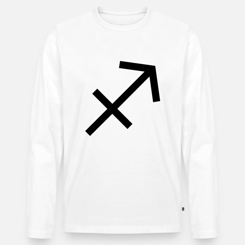 Schütze - Männer Premium Bio Langarmshirt - Weiß