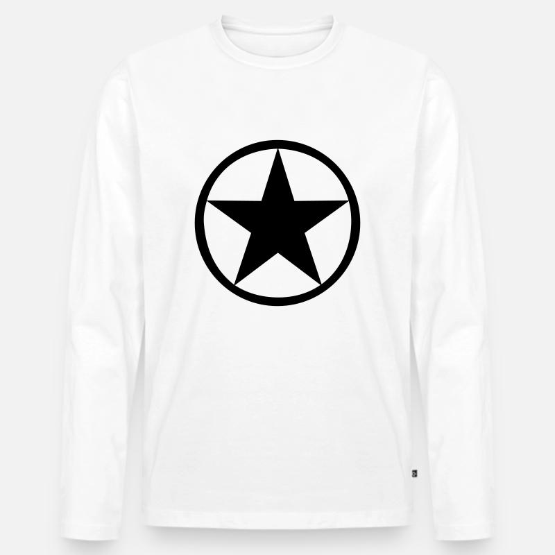 Stern - Männer Premium Bio Langarmshirt - Weiß