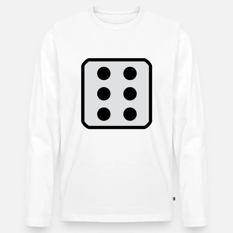 Würfel 6 - Männer Premium Bio Langarmshirt - Weiß