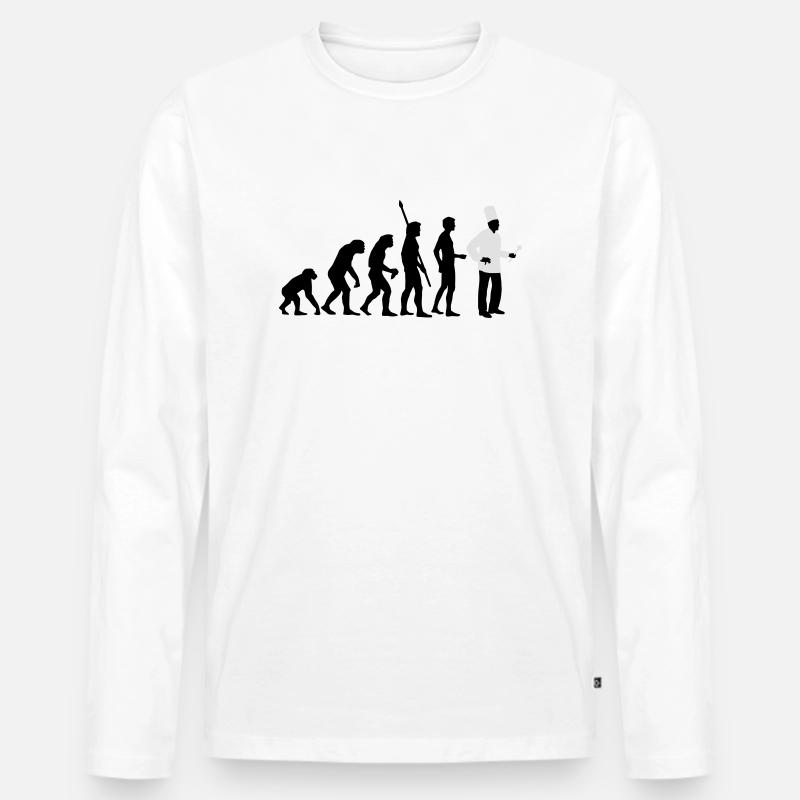 evolution_koch_2c - Männer Premium Bio Langarmshirt - Weiß