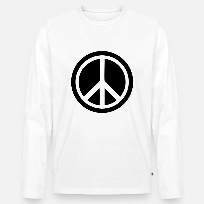 peace Zeichen Frieden Friedensbewegung - Männer Premium Bio Langarmshirt - Weiß