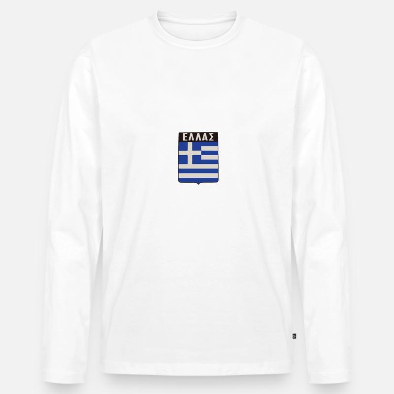 greece-hemblem - Männer Premium Bio Langarmshirt - Weiß