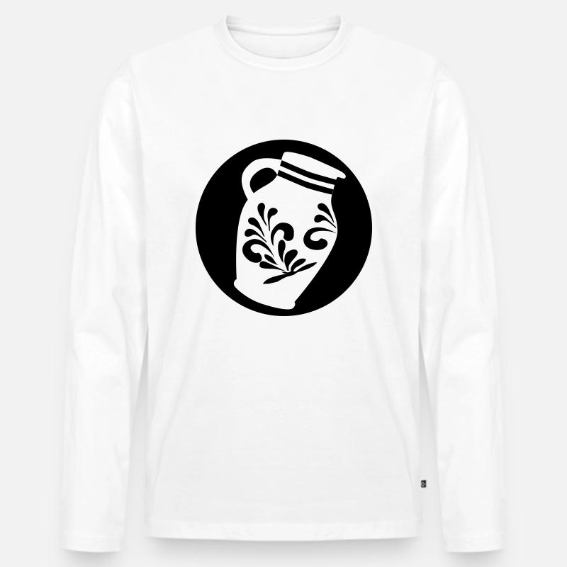 Bembel und FFM Geschenke - Männer Premium Bio Langarmshirt - Weiß