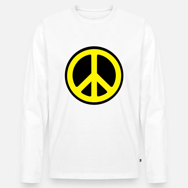 Peace - Frieden - Männer Premium Bio Langarmshirt - Weiß