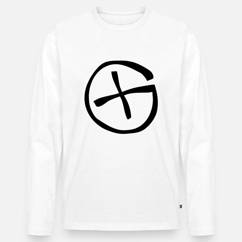 geocaching mittel - Männer Premium Bio Langarmshirt - Weiß