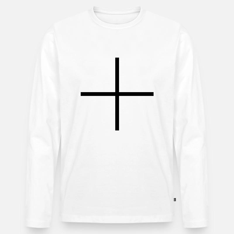 plus (md) - Männer Premium Bio Langarmshirt - Weiß