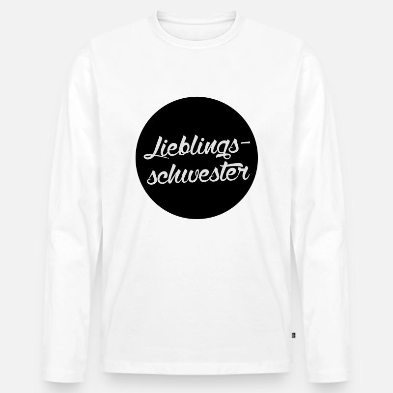 Lieblingsschwester - Männer Premium Bio Langarmshirt - Weiß