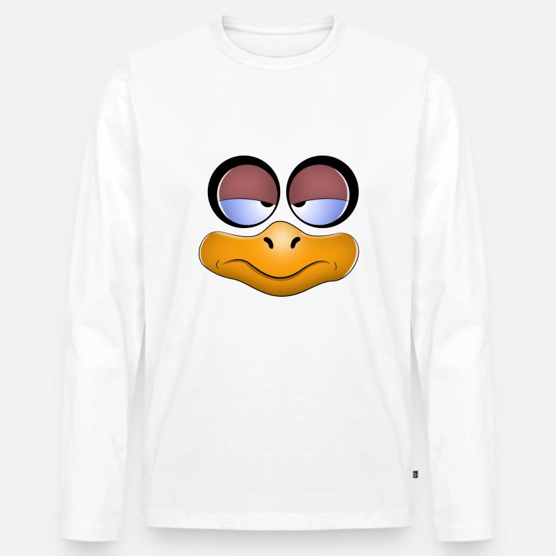 genervter Blick - Männer Premium Bio Langarmshirt - Weiß
