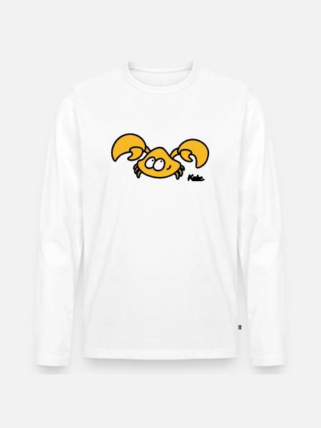 Krebs (3c) - Männer Premium Bio Langarmshirt - Weiß