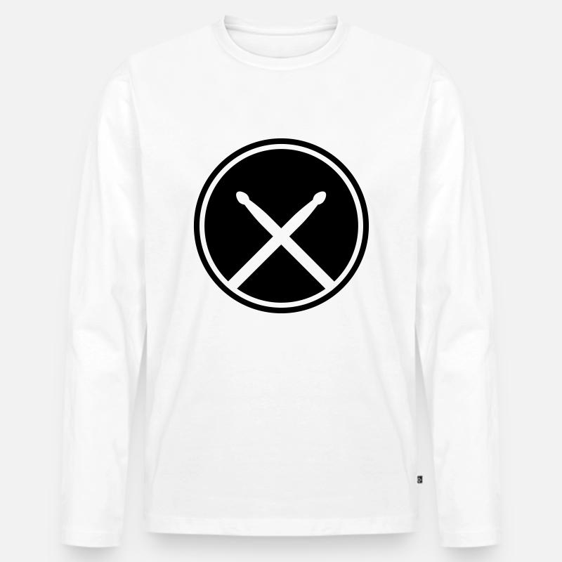 Drumstick circle - Männer Premium Bio Langarmshirt - Weiß