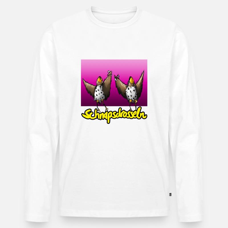 Schnapsdrosseln - Männer Premium Bio Langarmshirt - Weiß