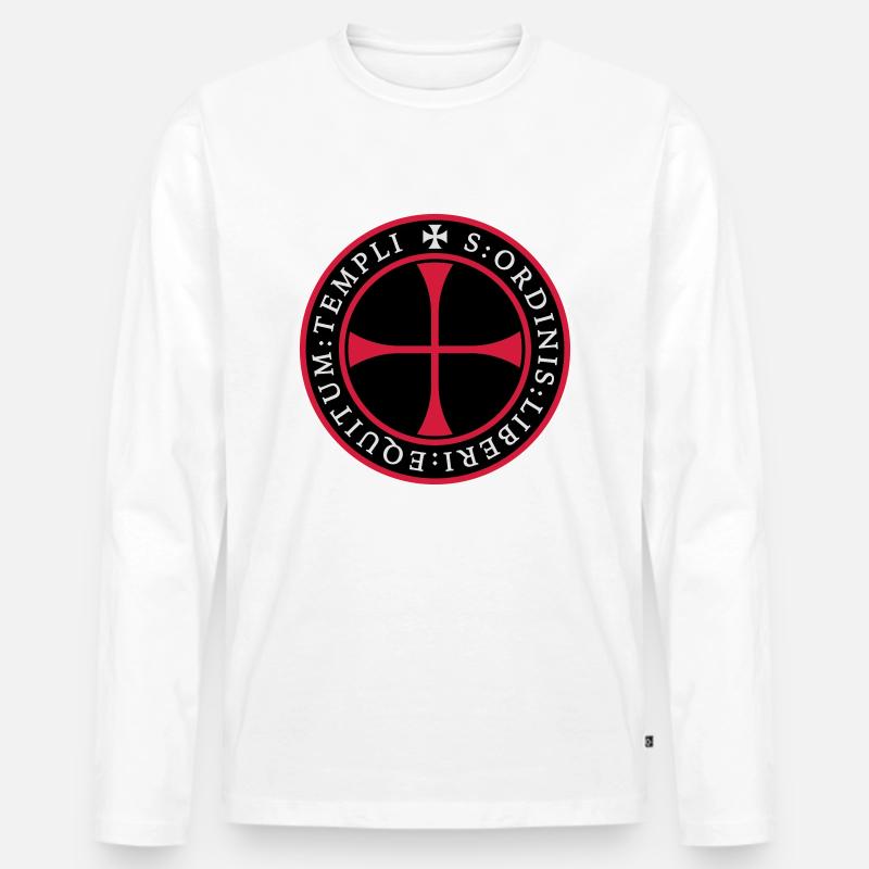 Knight Templar seal - Männer Premium Bio Langarmshirt - Weiß